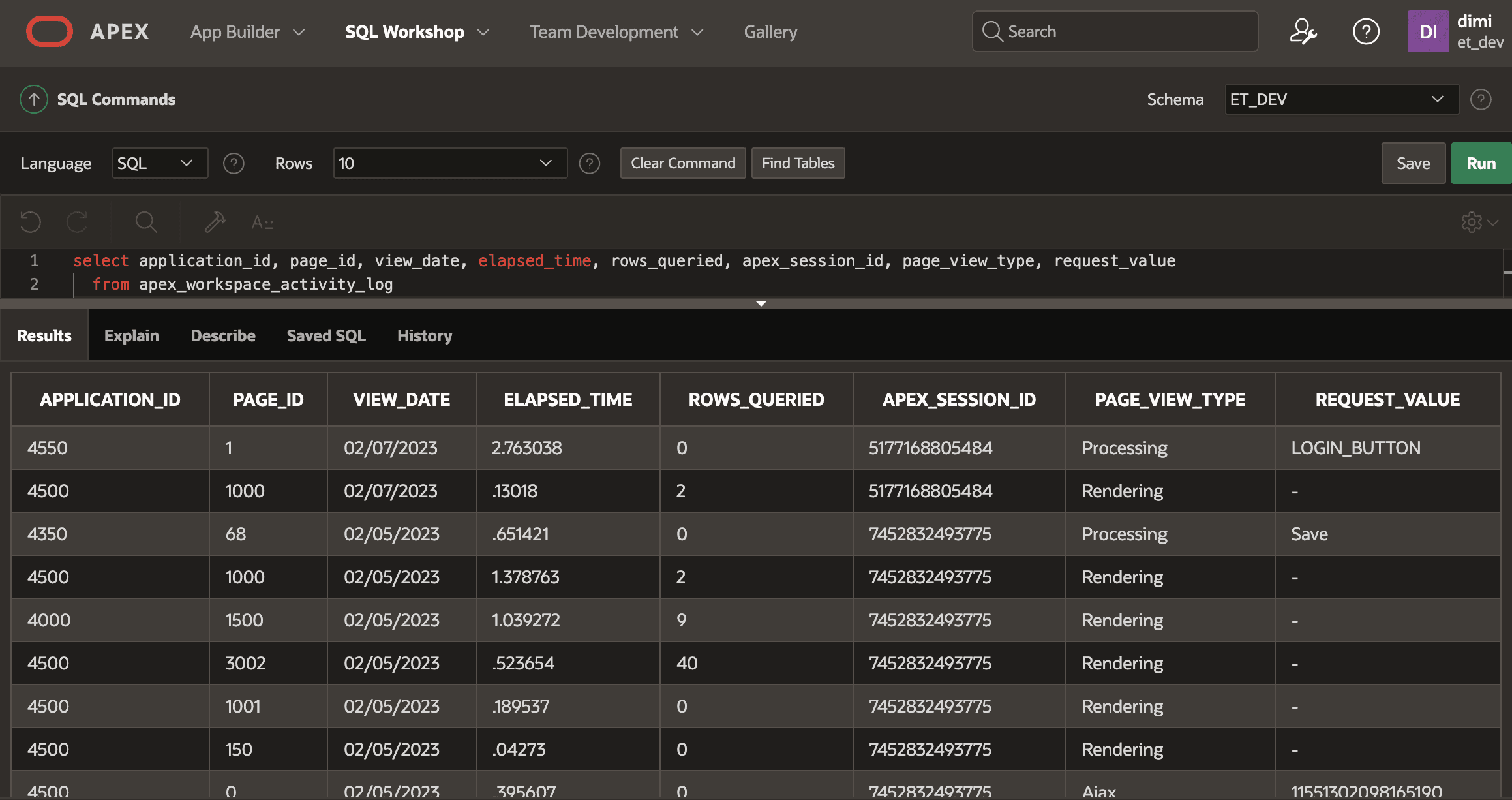 Oracle APEX: the Power of the Activity Logs