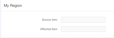 The use case: after change of the source item, the label of the affected item changes